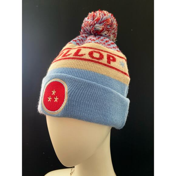 DOLLOP Chicago Blue/Cream/Red Knit Pom Pom Hat sz OS - Picture 4 of 9